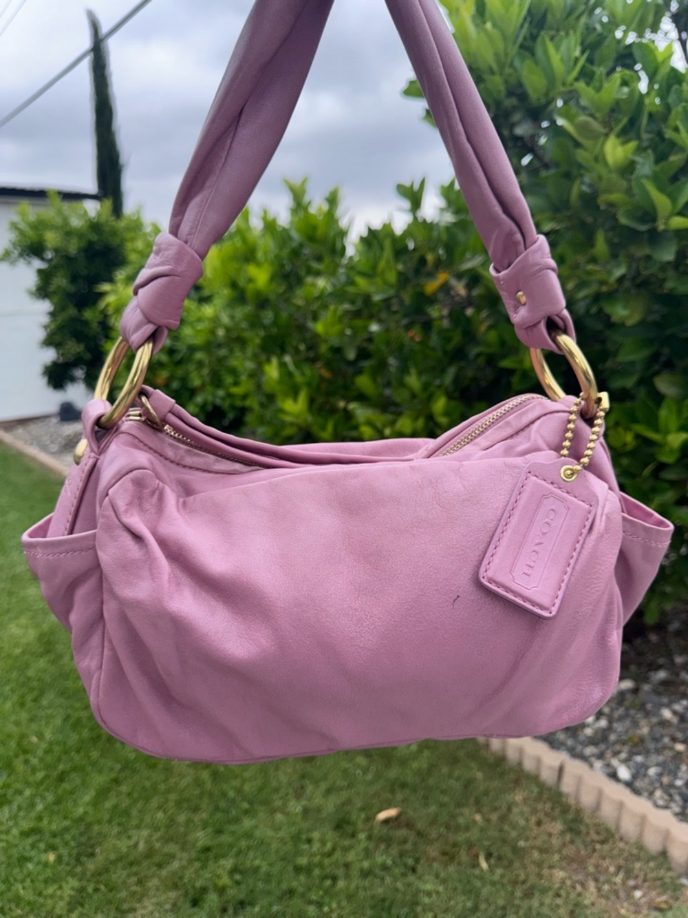 Coach Parker VTG Barbie Pink Shoulder Y2K Leather Shoulder HandBag Purse #13442 - Picture 10 of 17